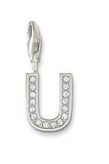 U' Alphabet Design American Diamond Pendant