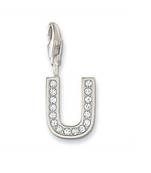 U' Alphabet Design American Diamond Pendant