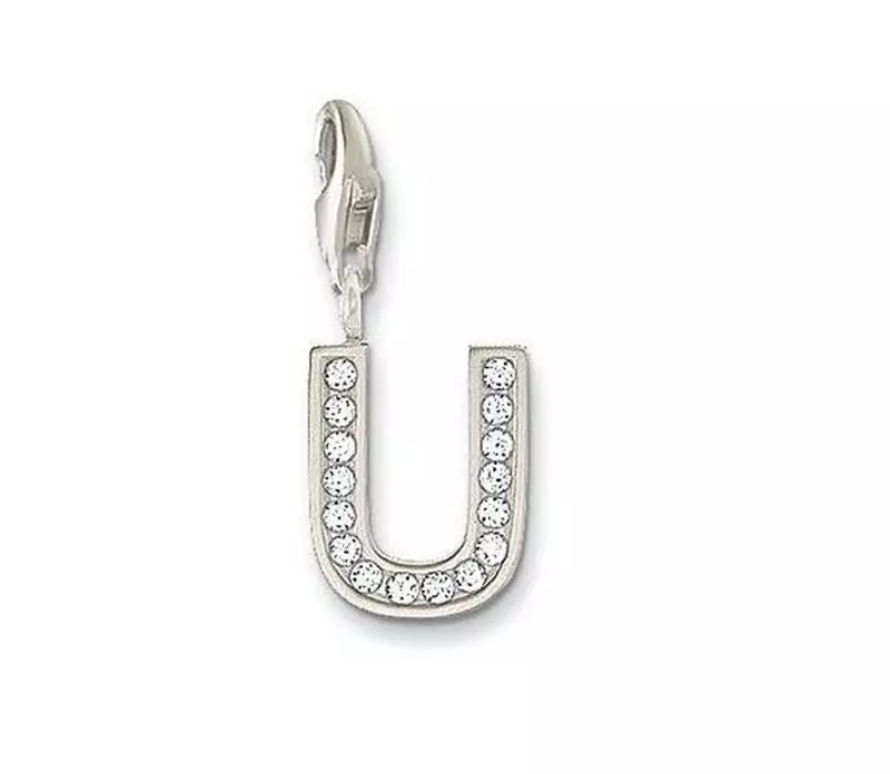 U' Alphabet Design American Diamond Pendant