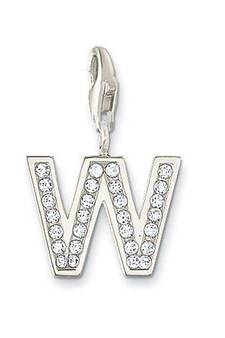W' Alphabet Design American Diamond Pendant