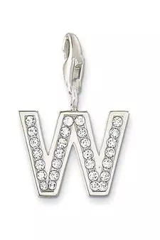 W' Alphabet Design American Diamond Pendant