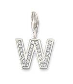 W' Alphabet Design American Diamond Pendant