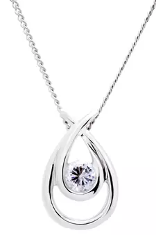 Sterling Silver Pendant Made With Cubic Zirconia