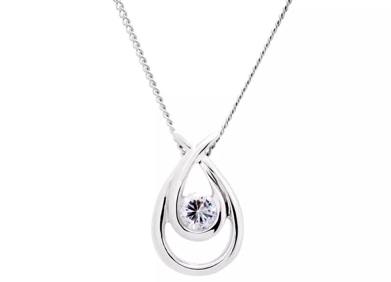 Sterling Silver Pendant Made With Cubic Zirconia