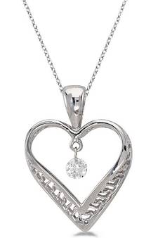 Sterling Silver Pendant Made With Cubic Zirconia