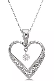Sterling Silver Pendant Made With Cubic Zirconia