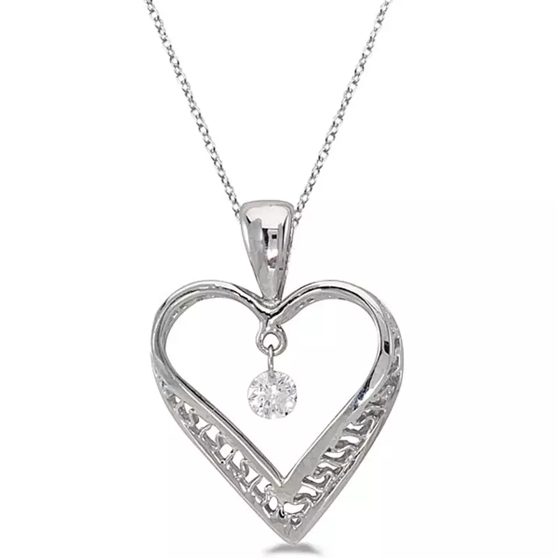 Sterling Silver Pendant Made With Cubic Zirconia