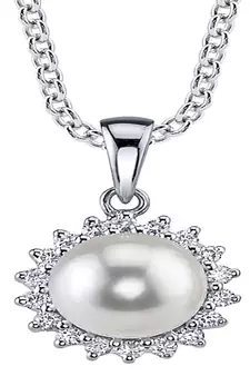 Sterling Silver Pendant Made With Cubic Zirconia