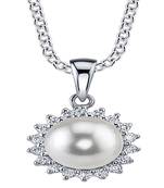 Sterling Silver Pendant Made With Cubic Zirconia