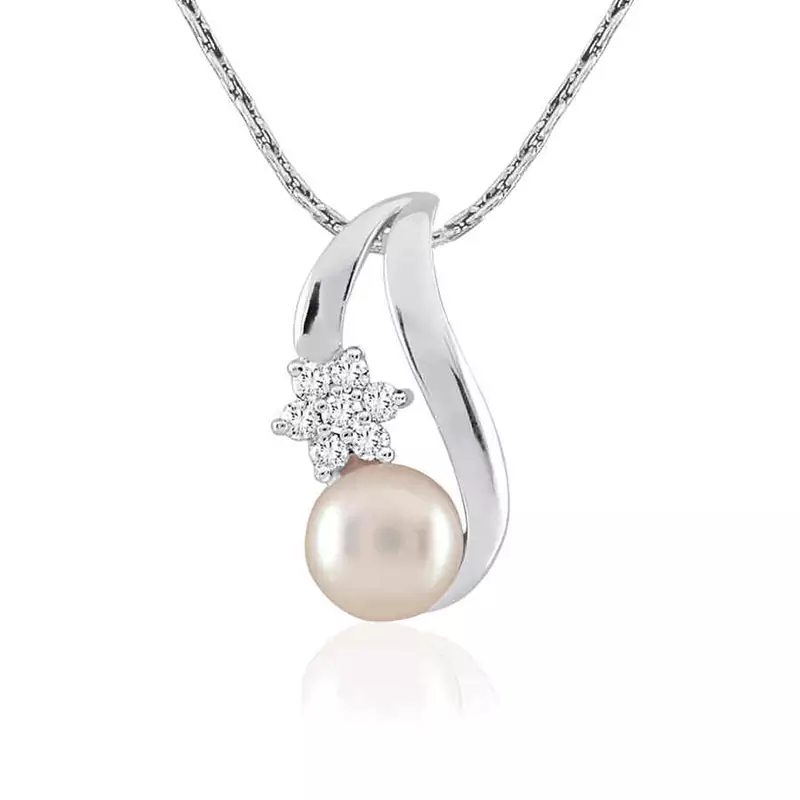 Sterling Silver Pendant Made With Cubic Zirconia