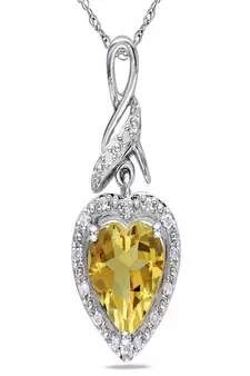 Sterling Silver Pendant Made With Cubic Zirconia