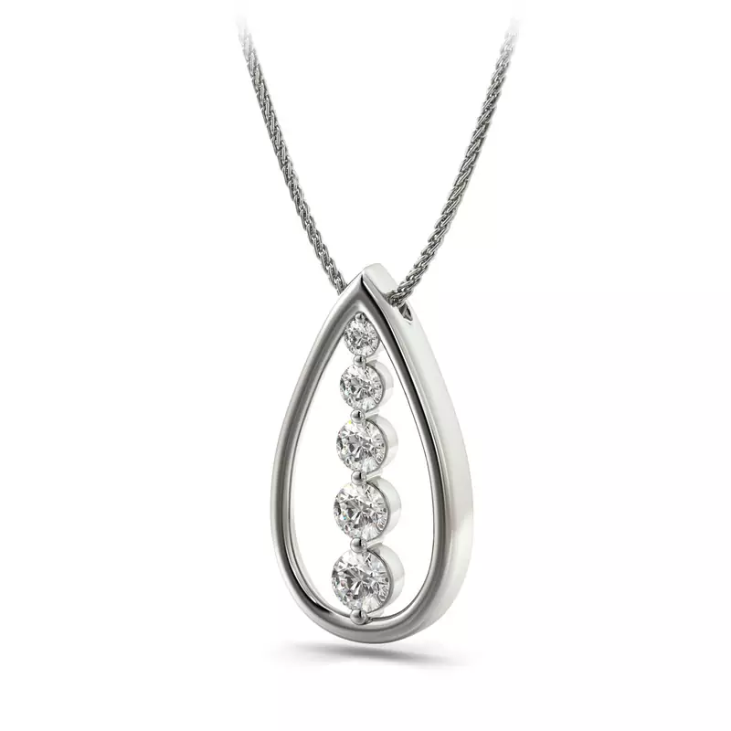 Sterling Silver Pendant Made With Cubic Zirconia