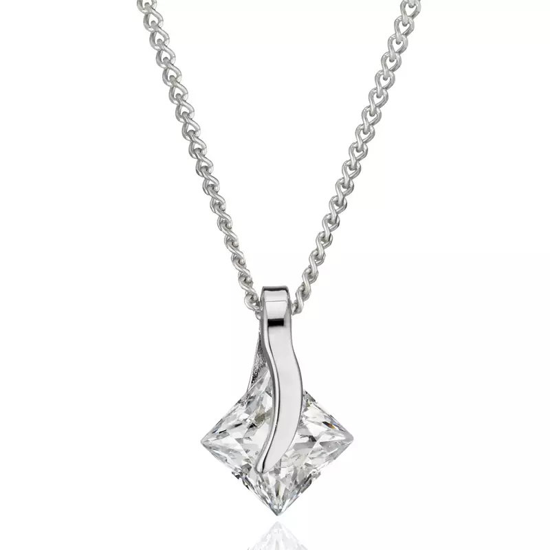 Sterling Silver Pendant Made With Cubic Zirconia