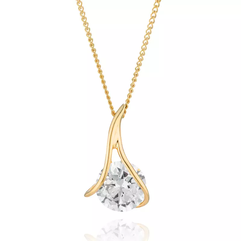 Sterling Silver Pendant Made With Cubic Zirconia