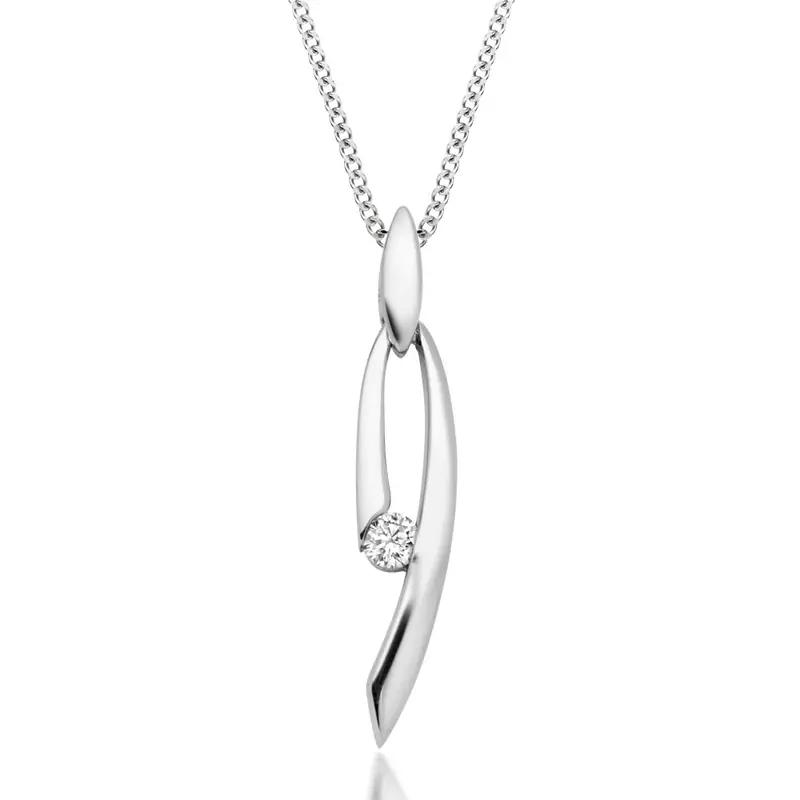 Sterling Silver Pendant Made With Cubic Zirconia