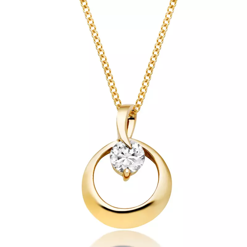 Sterling Silver Pendant Made With Cubic Zirconia