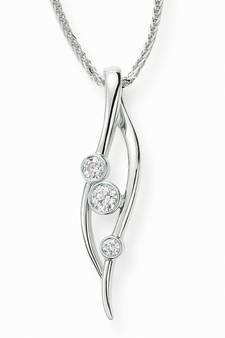 Sterling Silver Pendant Made With Cubic Zirconia