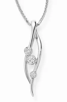 Sterling Silver Pendant Made With Cubic Zirconia