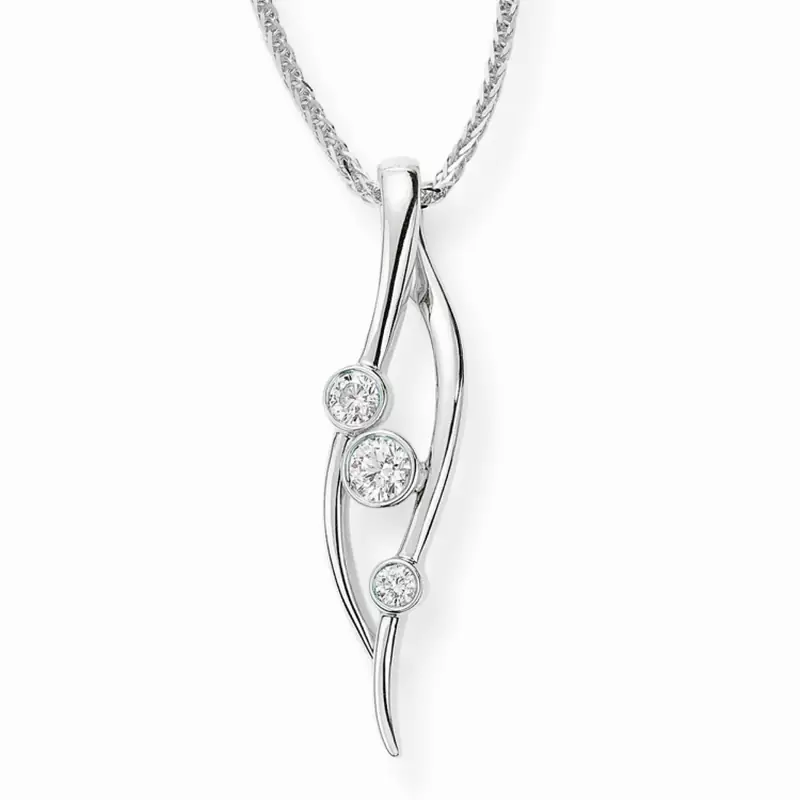 Sterling Silver Pendant Made With Cubic Zirconia