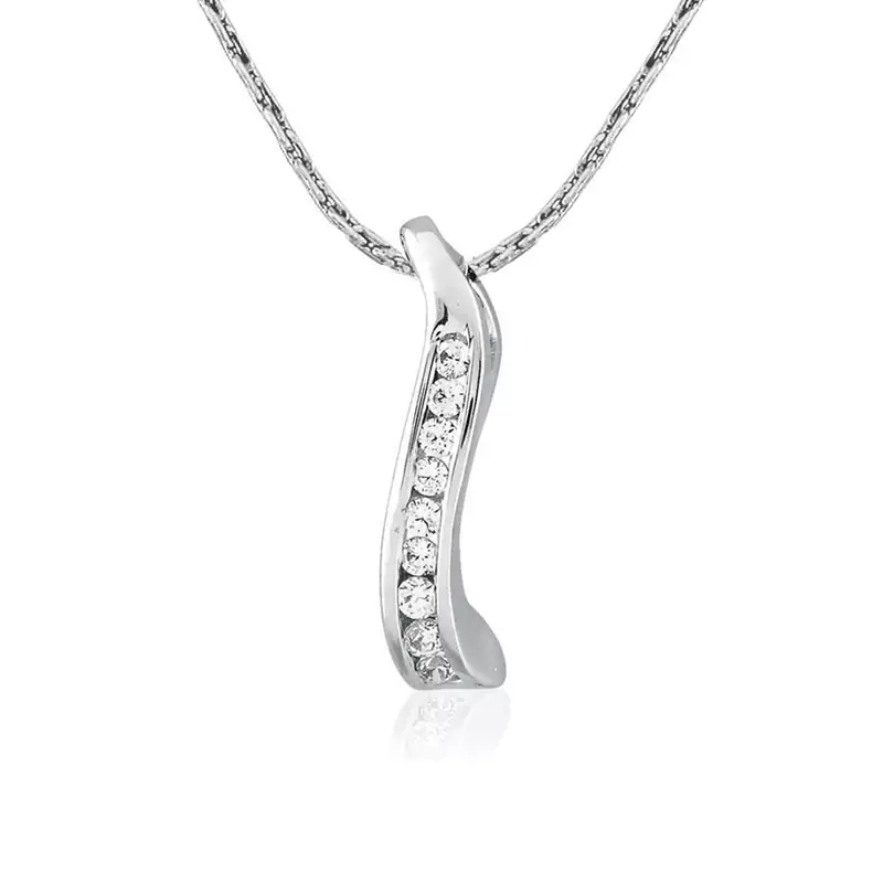 Sterling Silver Pendant Made With Cubic Zirconia