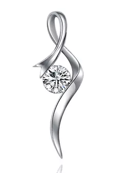 Sterling Silver Pendant Made With Cubic Zirconia