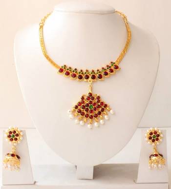 Beautiful Kemp Green Necklace Set Dj08397 1