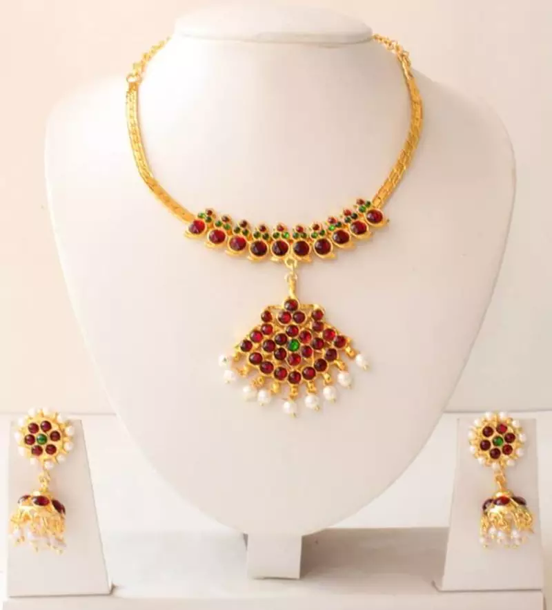 Beautiful Kemp Green Necklace Set Dj08397