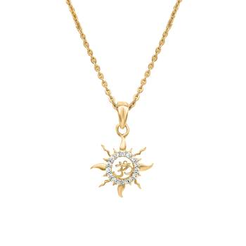 Gold Plated Om Religious Pendant with CZ for Men & Women 1