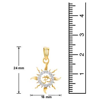 Gold Plated Om Religious Pendant with CZ for Men & Women 4