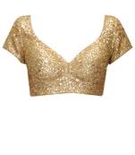  Beige designer raw silk embroidered unstitched blouse for women