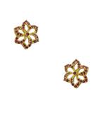 Ruby Red CZ AD American Diamond Stud Earrings Jewellery for Women - Orniza