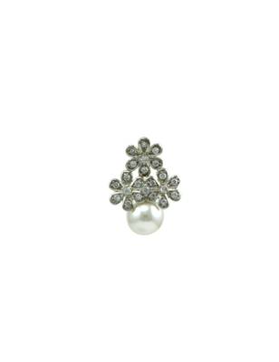 Pearl White CZ AD American Diamond Drop Earrings Jewellery for Women - Orniza 4