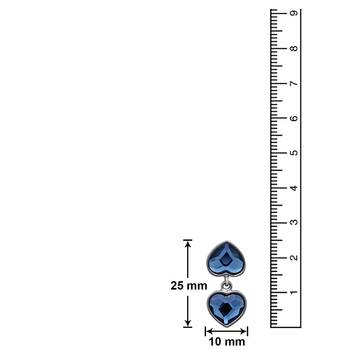 Swarovski Elements Valentine Blue Heart Rhodium Plated Earrings for Women 3
