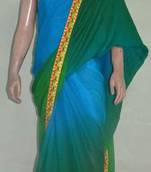 designer shaded wrinkle chiffon saree