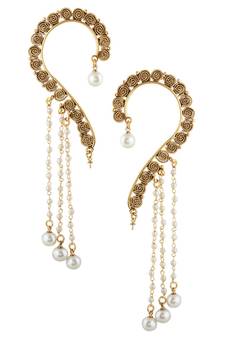 South Indian Cuff Pearl Ethnic Earrings Jewelry
