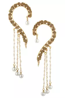 South Indian Cuff Pearl Ethnic Earrings Jewelry