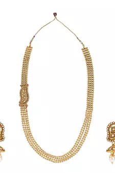 Ethnic Indian Artisan Fashion Jewelry Set Mutli chain Necklace SetCHNE0217WH