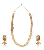 Ethnic Indian Artisan Fashion Jewelry Set Mutli chain Necklace SetCHNE0217WH