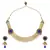 Blue Striking AD stones Glowing Pearl Necklace Jewelry SetABNE0362BL