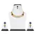 Blue Striking AD stones Glowing Pearl Necklace Jewelry SetABNE0362BL