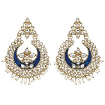 Ethnic Indian Bollywood Fashion Jewelry Set Pearl Hoop Earrings 1