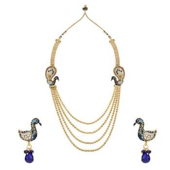 Ethnic Indian Bollywood Fashion Jewelry Set Golden Necklace Set 1