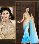 blue emrodary gogette fancy saree with blouse