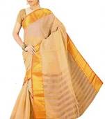 Beige kerala saree with blouse
