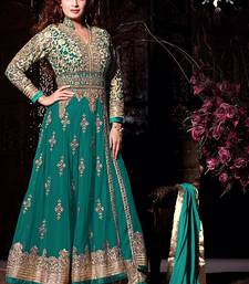 Bridal Salwar Kameez Online Indian Wedding Suits Green Net Embroidered Semi Sched Salwar With Tta Wedding Kameez Online