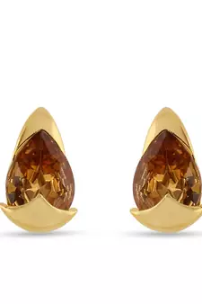 Crystal Brass, Alloy Stud Earring
