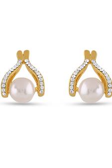 Pearl & Stones Metal Stud Earring