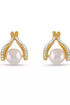 Pearl & Stones Metal Stud Earring