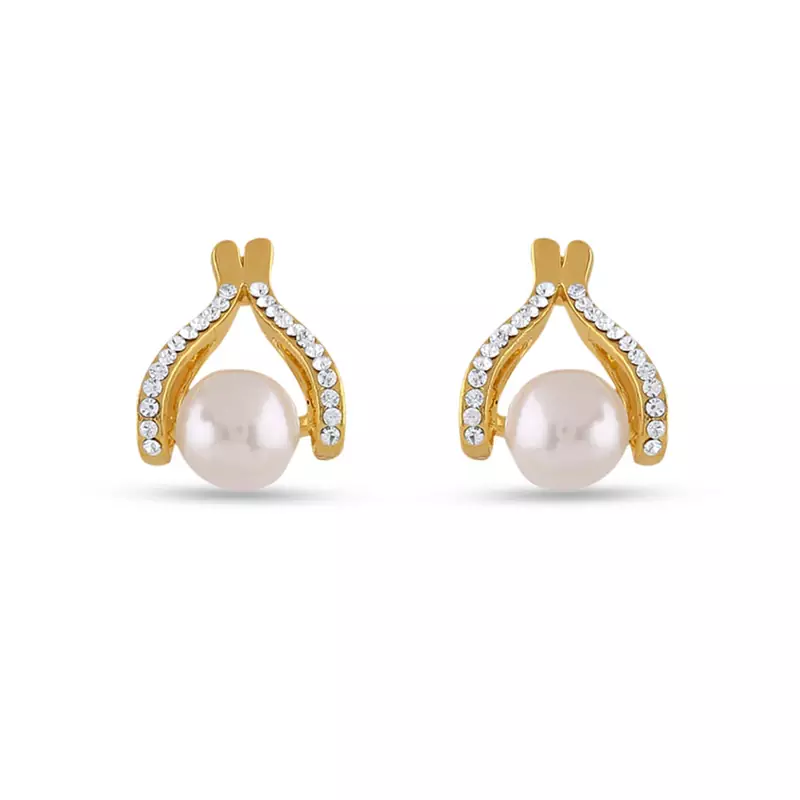 Pearl & Stones Metal Stud Earring