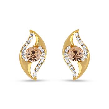 Crystal Brass, Alloy Stud Earring 1